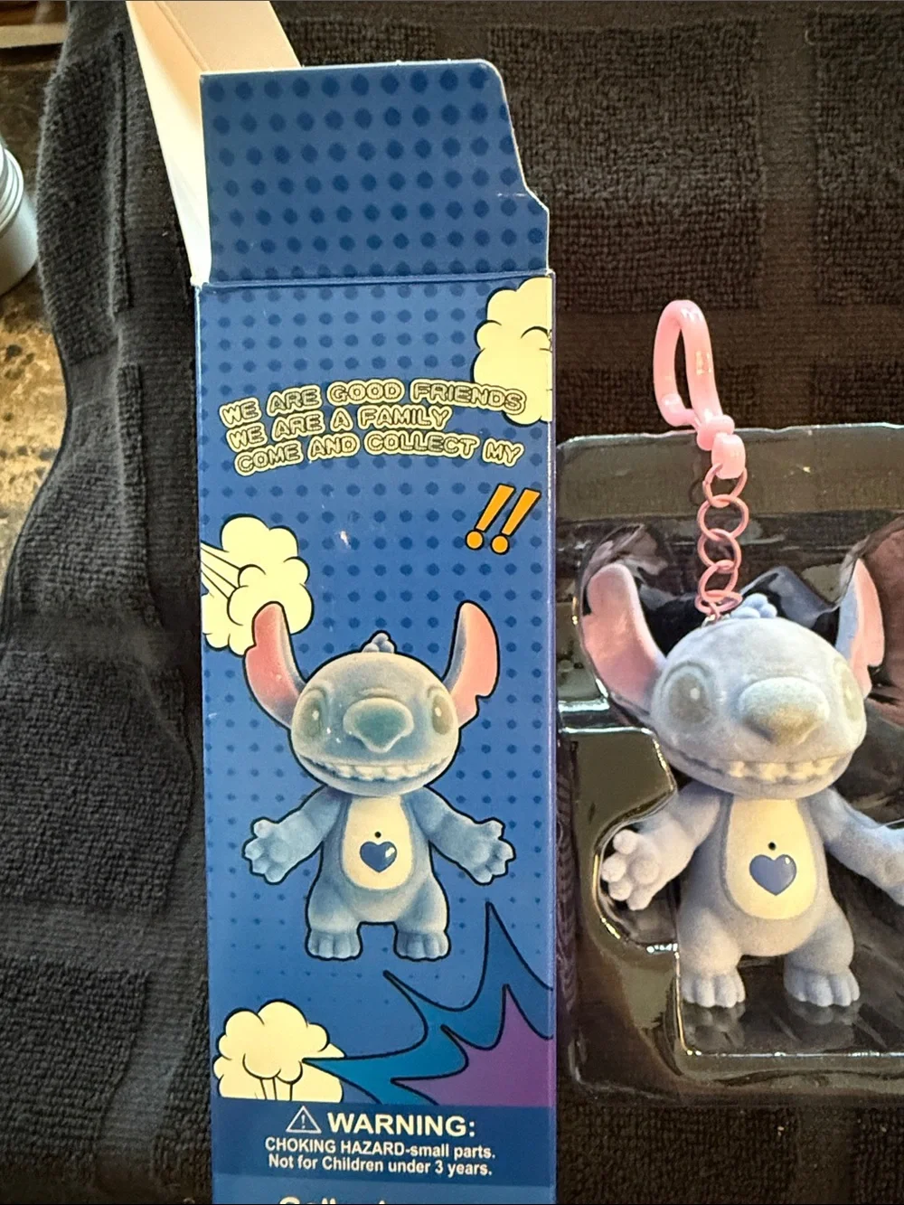 Disney Light Blue Stitch Plush Keychain Clip
